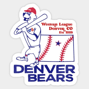 Defunct Denver Bears League Baseball Team Sticker